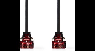 Nedis CAT6 Netwerkkabel - RJ45 Male - RJ45 Male - U/UTP - 2.00 m - Snagless - Plat - PVC - Zwart - Label