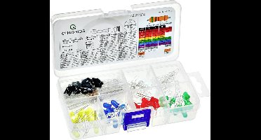 Quadrios LED-assortiment Rood, Groen, Geel, Blauw, Koud-wit, Warm-wit 5 mm 20 mA, 30 mA 2 V, 3 V