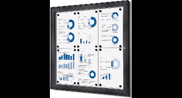 Vergrendelbaar Notitiebord Indoor 6x A4 Antraciet - Syna SCS6XA4C7016JS