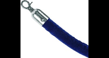 Blauw Velours Koord met Chromen Clips - Syna BSRRPCHRBLUE