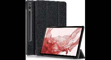 Hoes Geschikt voor Samsung Galaxy Tab S10 Lite / S10 FE / S9 FE 10.9-Inch / S9 11-Inch hoes tri-fold bookcase met auto/wake functie Zwart - Tab 10 FE / S10 Lite / S9 FE / S9 Hoes smart cover