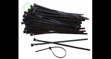 Kabelbinders Zwart 7,6 x 200 mm - Trekbandjes - Bundelbandjes Loskoppelbaar - Tiewraps 50 delig