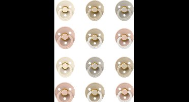 Bibs fopspeen 0-6 maand Hello Kitty set 12 stuks Ivory.Vanilla,Sand,Blush,Blush Glow en Vanilla Glow maat 1 & 2