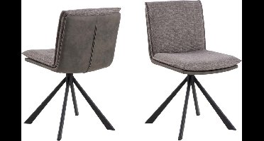 Giga Living Eetkamerstoel Tregoss - Stof - Bruin - Zithoogte 50cm