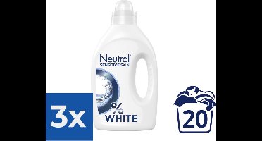 Neutral - Vloeibaar Wasmiddel - Witte Was - 1 Liter - 20 wasbeurten - Voordeelverpakking 3 stuks
