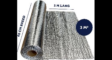 Alkreflex - Radiatorfolie - 100 % pure aluminium - dubbelzijdig reflecterend - extra dik (3,5 mm) - 60 cm x 5 m