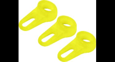 Deltafix Block it Deurwig - 3x - fluor geel - TPE kunststof - 12 x 3,8 cm - deurstopper