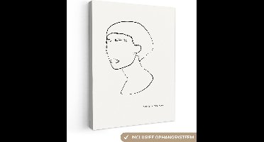 Canvas Schilderij Tekst - Vrouwen - Line art - Quotes - 90x120 cm - Wanddecoratie