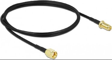 Antennekabel RP-SMA-plug naar RP-SMA-aansluiting LMR/CFD100 1 m Laag verlies