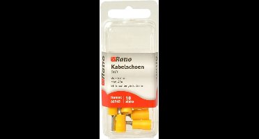 Ratio® Kabelschoen Stift 13mm 4-6mm² - Pen - Geel - 10st in blister