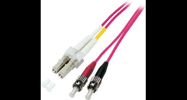 EFB Elektronik LC-ST 50/125µ Glasvezel kabel 10 meter OM4 Roze