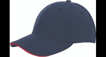 Benza luxe canvas sandwich Baseballcap - Donkerblauw en Rood