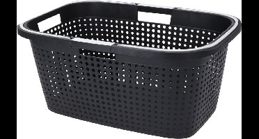 Excellent Houseware Wasmand - antraciet grijs - 38L - kunststof - 60 x 40 x 26 cm