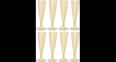 EH Prosecco/champagneglazen - 16x - geel - kunststof - 130 ml - herbruikbaar