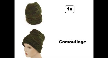 Muts camouflage volwassenen - Optocht thema feest party verjaardag festival carnaval
