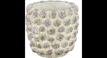 PTMD Bloempot Ruis - 19x19x17 cm - Cement - Creme