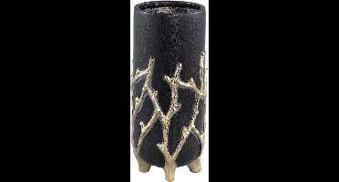 PTMD Quin Bloempot - 13 x 13 x 30 cm - Keramiek - Zwart