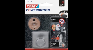 Tesa Powerbutton haakje - large - vierkant - haak - ophanghaakjes - badkamer/keuken haken