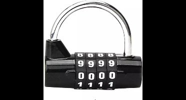 Hangslot met cijfercode - 4 cijfers - Zwart
