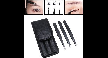 Wenkbrauw Epileer Set - Tweezers - Eyebrow - Zwart