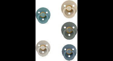 Bibs fopspeen 6-18 maand set 5 stuks Vanilla, Sand, Pine, Petrol en Island Sea maat 2 Latex