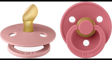 BiBs Fopspeen - Anatomisch - 2 Stuks - 0-6 Mnd - Dusty Pink/Coral
