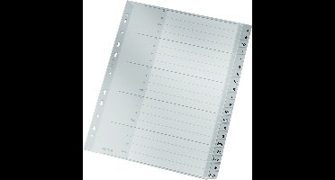 Leitz 1260 Register Din A4 Bovenbreedte A-Z Polypropyleen Grijs 20 Tabbladen 12600000