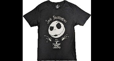 Disney The Nightmare Before Christmas - Jack Head Heren T-shirt - XL - Zwart