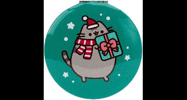 Make Up Spiegeltje Compact - Pusheen Kerst - Mosgroen - met Klepje - 7x6,5x1cm