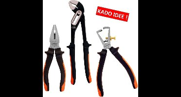 Skandia 3-delige tangenset 160/250 mm - Waterpomptang + Combinatietang + Striptang