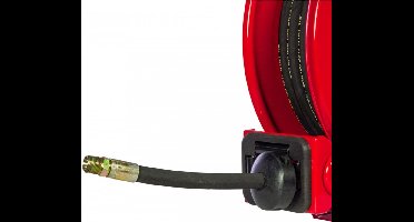 Haspel olie 10m ø 1/2 160 bar Gepoederlakt staal met automatische oprol en vaste muurbeugel MW Tools SHO1210