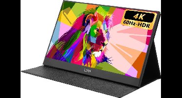 Lipa AX-60 portable monitor 4K Ultra HD 15.6 inch - Draagbare monitor - Beeldscherm - Computerscherm - Draagbaar scherm - HDMI - 2x USB C & 1x Micro usb - Speakers - Freesync - Hoes en kickstand - Ook voor consoles- Energiezuinig - 3840 x 2160 UHD