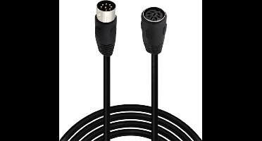 DIN 8-pins luidspreker verlengkabel / zwart - 5 meter