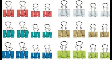 Papierklem maul 215 7mm + 9mm 24st assorti | 24 stuks