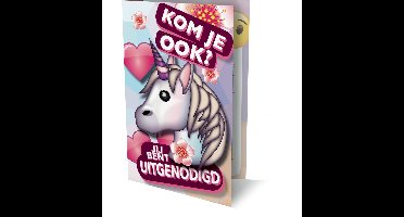 Interstat -  Uitnodigingskaarten - Eenhoorn emoji - 6st.