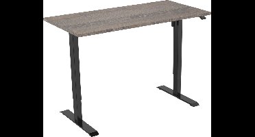 OrangeLabel Euroseats Z1 Desk zwart frame / Blad Logan Eik maat 120x80cm. Zit/sta bureau elektrisch in hoogte verstelbaar