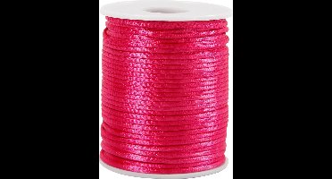 Satijnkoord, dikte 2 mm, roze, 50 m/ 1 rol