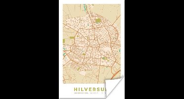 Poster Stadskaart - Hilversum - Vintage - 20x30 cm - Plattegrond