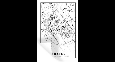 Muurstickers - Sticker Folie - Kaart - Boxtel - Zwart - Wit - 20x30 cm - Plakfolie - Muurstickers Kinderkamer - Zelfklevend Behang - Zelfklevend behangpapier - Stickerfolie