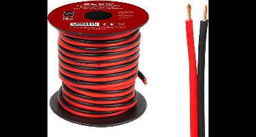HQ luidsprekerkabel 2 x 0.75 mm zwart/rood op rol 10 meter