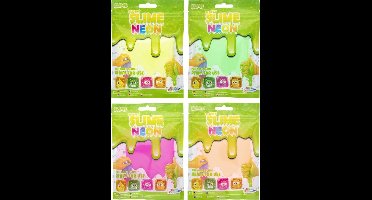 Fluffy Slijm Neon 12pcs - Uitdeelcadeaus - Traktaties - 4 Kleuren, Geel - Oranje - Roze - Groen - speelslijm voor kinderen - Kinderfeestje