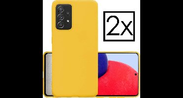Hoesje - 2 Stuks - Geschikt voor Samsung Galaxy A72 - Sterk & Shockproof - Case Siliconen - Back Cover - Telefoon Hoes - Geel
