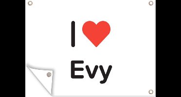 Tuin decoratie I love - Evy - Meisje - 40x30 cm - Tuindoek