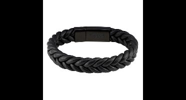 Zippo zwart lederen armband - 20 cm