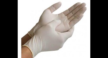 CMT latex handschoenen gepoederd wit - maat S - 100 stuks