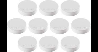 Magnetoplan Magneet - Magneten - (Ø x h) 30 mm x 8 m - Rond - Wit - 10 stuk(s)