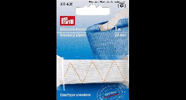 Standaard elastiek 20 mm wit 1 m