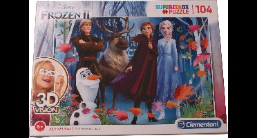 Clementoni Legpuzzel Supercolor Frozen Ii 3d-vision 104 Stukjes