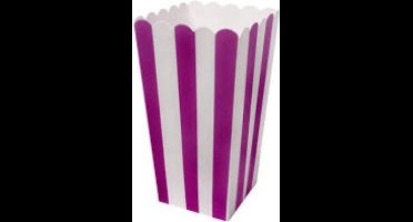 Popcorn bakjes paars 12 stuks -16 cm hoog - Popcornbakjes/chipsbakjes/snackbakjes kinderverjaardag/kinderfeestje.