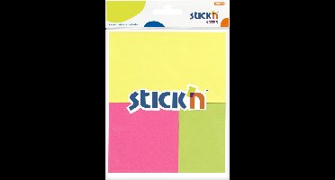 Stick'n sticky notes - 3 formaten memoblok, neon, 3x 50 memoblaadjes